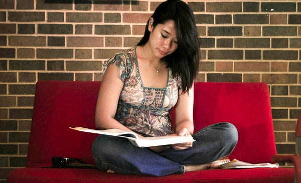 student studying