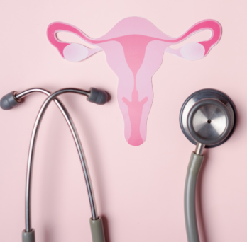 ovarian illustration and a stethoscope 