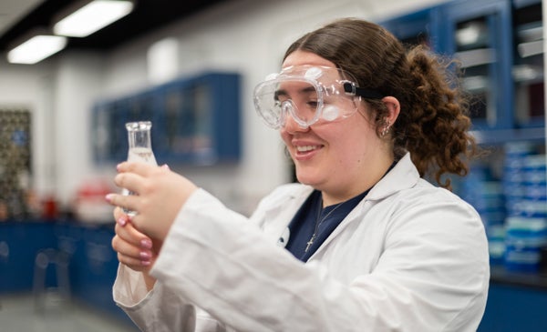 Student in lab