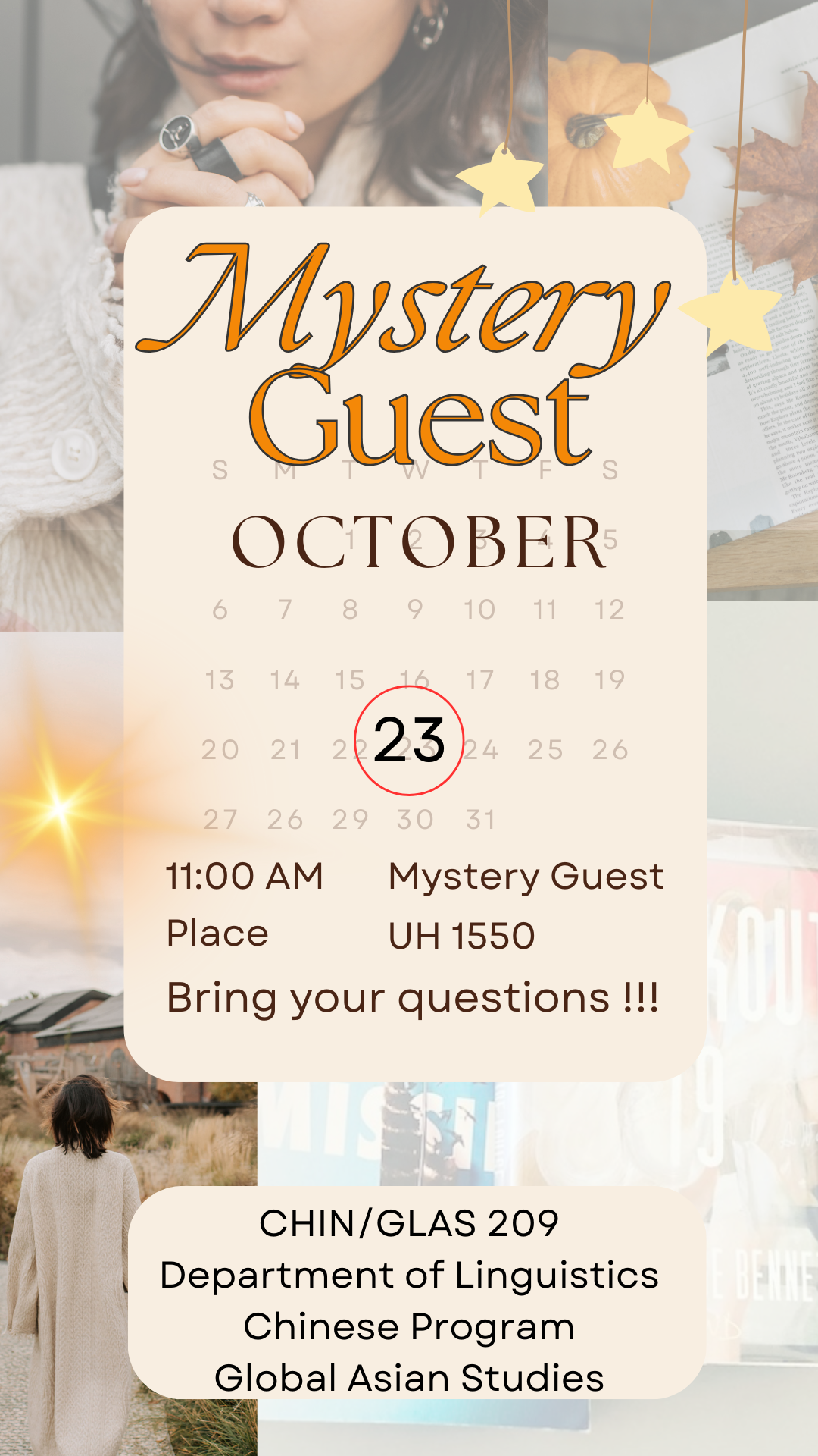 Calendar overlay with information about the event