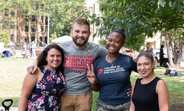 Career Development team standing together on UH lawn